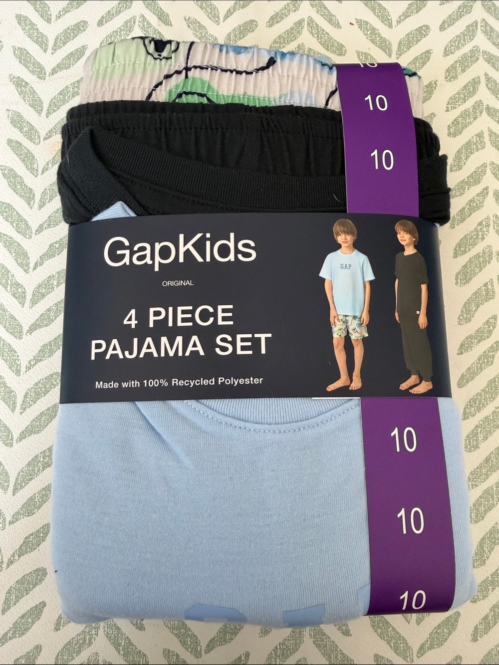 GAP Kids 4-Piece Pajama Set - Light Blue & Black